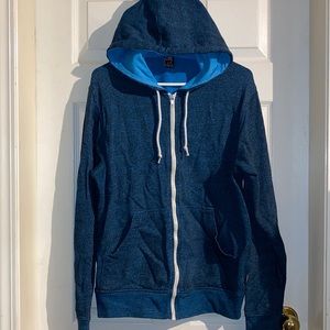 Men’s blue zip up hoodie - size S